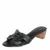 Hermes Hermès Black Leather Oasis Slides Sandals Size 39 For Women 2 Hermes Hermès Black Leather Oasis Slides Sandals Size 39 For Women -Deals Hermes Store luxury women hermes used shoes p405209 006