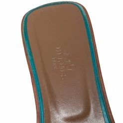 Hermes Blue Leather Oran Flat Sandals Size 37 For Women -Deals Hermes Store luxury women hermes used shoes p405224 004