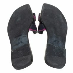 Hermes Multicolor Printed Canvas Oran Flat Slides Size 41 For Women -Deals Hermes Store luxury women hermes used shoes p405290 001