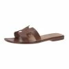 Hermes Brown Leather Oran Sandals Size 39.5 For Women -Deals Hermes Store luxury women hermes used shoes p40646 001