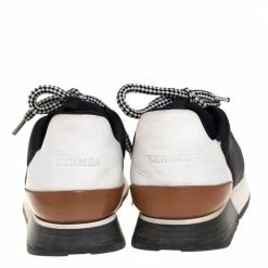 Hermes Monochrome Leather And Fabric Miles Low Top Sneakers Size 36.5 For Women -Deals Hermes Store luxury women hermes used shoes p407047 002