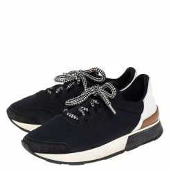 Hermes Monochrome Leather And Fabric Miles Low Top Sneakers Size 36.5 For Women -Deals Hermes Store luxury women hermes used shoes p407047 007