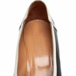 Hermes Black/Cream Patent Leather Square Toe Block Heel Pumps Size 35.5 For Women -Deals Hermes Store luxury women hermes used shoes p407071 005