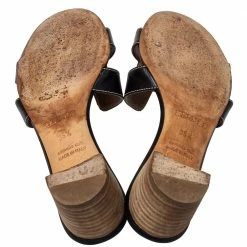 Hermes Black Leather Oasis Sandals Size 35.5 For Women -Deals Hermes Store luxury women hermes used shoes p408352 008
