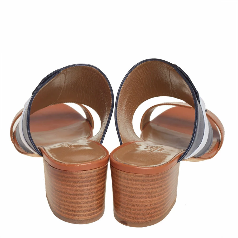Hermes Hermès Tricolor Leather Ovation Slide Sandals Size 39 For Women 7 Hermes Hermès Tricolor Leather Ovation Slide Sandals Size 39 For Women - Image 5