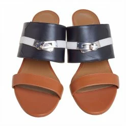 Hermes Hermès Tricolor Leather Ovation Slide Sandals Size 39 For Women 12 Hermes Hermès Tricolor Leather Ovation Slide Sandals Size 39 For Women -Deals Hermes Store luxury women hermes used shoes p410761 005