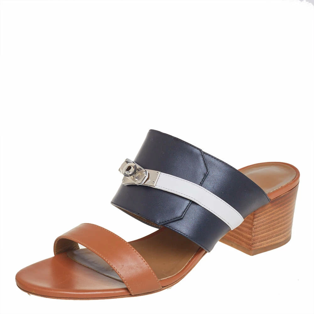 Hermes Hermès Tricolor Leather Ovation Slide Sandals Size 39 For Women 3 Hermes Hermès Tricolor Leather Ovation Slide Sandals Size 39 For Women