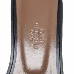 Hermes Hermés Black Leather Aloha Flat Slides Size 36 For Women -Deals Hermes Store luxury women hermes used shoes p411039 005