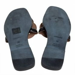 Hermes Hermés Black Leather Aloha Flat Slides Size 36 For Women -Deals Hermes Store luxury women hermes used shoes p411039 008