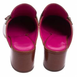 Hermes Hermés Brown Leather Tuileries Fringe Mules Size 35 For Women 14 Hermes Hermés Brown Leather Tuileries Fringe Mules Size 35 For Women -Deals Hermes Store luxury women hermes used shoes p411148 006