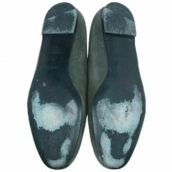 Hermes Olive Green Suede Ballet Flats Size 39 For Women -Deals Hermes Store luxury women hermes used shoes p41298 007