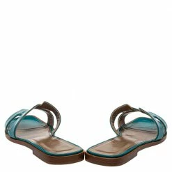 Hermes Blue Leather Oran Flat Sandals Size 38 For Women 14 Hermes Blue Leather Oran Flat Sandals Size 38 For Women -Deals Hermes Store luxury women hermes used shoes p414969 002