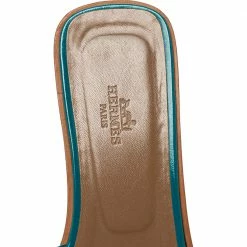Hermes Blue Leather Oran Flat Sandals Size 38 For Women 16 Hermes Blue Leather Oran Flat Sandals Size 38 For Women -Deals Hermes Store luxury women hermes used shoes p414969 005