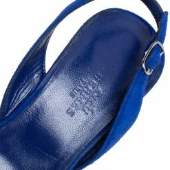 Hermes Blue Suede And Glitter Night Slingback Sandals Size 36 For Women -Deals Hermes Store luxury women hermes used shoes p415418 005