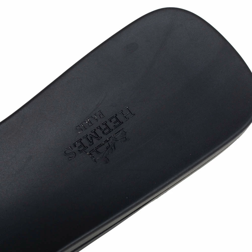 Hermes Black Rubber Aloha Flat Slides Size 39 For Women 9 Hermes Black Rubber Aloha Flat Slides Size 39 For Women - Image 7