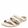 Hermes White/Sliver Leather Amalfi Slide Sandals Size 40.5 For Women -Deals Hermes Store luxury women hermes used shoes p425840 004