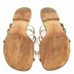 Hermes White/Sliver Leather Amalfi Slide Sandals Size 40.5 For Women 15 Hermes White/Sliver Leather Amalfi Slide Sandals Size 40.5 For Women -Deals Hermes Store luxury women hermes used shoes p425840 007