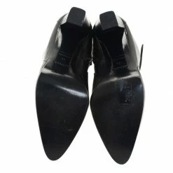 Hermes Black Leather Buckle Detail Tall Boots Size 39 For Women -Deals Hermes Store luxury women hermes used shoes p42961 007