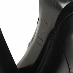 Hermes Black Leather Buckle Detail Tall Boots Size 39 For Women -Deals Hermes Store luxury women hermes used shoes p42961 011
