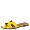 Hermes Yellow Patent Leather Oran Sandals Size 36 For Women -Deals Hermes Store luxury women hermes used shoes p434837 007