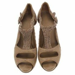 Hermes Brown Leather Braided T-Strap Cutout Pumps Size 36 For Women 19 Hermes Brown Leather Braided T-Strap Cutout Pumps Size 36 For Women -Deals Hermes Store luxury women hermes used shoes p43609 006