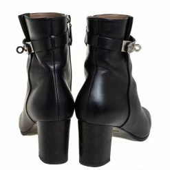 Hermes Black Leather Kelly Ankle Boots Size 37.5 For Women 14 Hermes Black Leather Kelly Ankle Boots Size 37.5 For Women -Deals Hermes Store luxury women hermes used shoes p436993 006