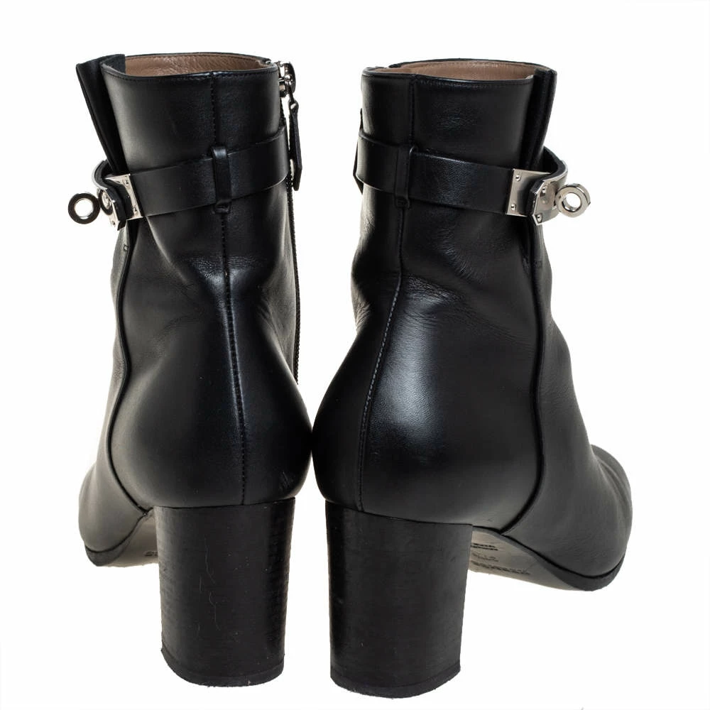 Hermes Black Leather Kelly Ankle Boots Size 37.5 For Women 7 Hermes Black Leather Kelly Ankle Boots Size 37.5 For Women - Image 5