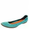 Hermes Blue Suede Ballet Flats Size 39 For Women