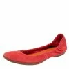 Hermes Coral Orange Suede Ballet Flats Size 38 For Women -Deals Hermes Store luxury women hermes used shoes p437194 001