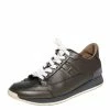Hermes Metallic Grey Leather Trial Low Top Sneakers Size 39 For Women -Deals Hermes Store luxury women hermes used shoes p437917 003