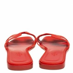 Hermes Red Leather Oran Flat Slides Size 39 For Women -Deals Hermes Store luxury women hermes used shoes p438279 004