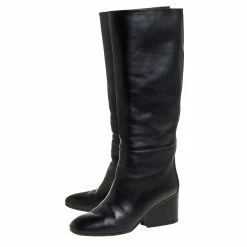 Hermes Black Leather Knee Length Boots Size 38 For Women -Deals Hermes Store luxury women hermes used shoes p441251 002