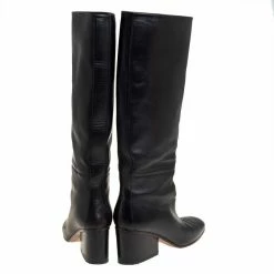Hermes Black Leather Knee Length Boots Size 38 For Women -Deals Hermes Store luxury women hermes used shoes p441251 004