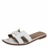 Hermes White Leather Oran Sandals Size 36 For Women 2 Hermes White Leather Oran Sandals Size 36 For Women -Deals Hermes Store luxury women hermes used shoes p441542 008
