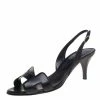 Hermes Black Leather Night Sandals Size 37.5 For Women -Deals Hermes Store luxury women hermes used shoes p442473 006