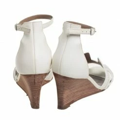 Hermes White Leather Legend Wedge Ankle Strap Sandals Size 38.5 For Women -Deals Hermes Store luxury women hermes used shoes p444124 1622433782 007