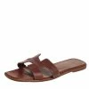 Hermes Hermès Brown Leather Oran Sandals Size 40 For Women