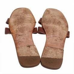 Hermes Hermès Brown Leather Oran Sandals Size 40 For Women -Deals Hermes Store luxury women hermes used shoes p446067 008