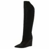 Hermes Black Monogram Leather Wedge Tall Boots Size 36 For Women -Deals Hermes Store luxury women hermes used shoes p44725 001