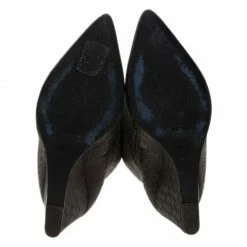 Hermes Black Monogram Leather Wedge Tall Boots Size 36 For Women -Deals Hermes Store luxury women hermes used shoes p44725 007