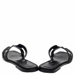 Hermes Hermés Black Glitter Oran Flats Sandals Size 39 For Women -Deals Hermes Store luxury women hermes used shoes p448484 009