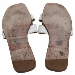 Hermes White Leather Oran Slide Sandals Size 40 For Women -Deals Hermes Store luxury women hermes used shoes p448521 007