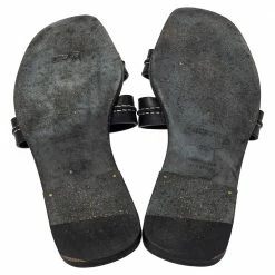 Hermes Black Leather Oran Stitched Flat Slide Size 35.5 For Women -Deals Hermes Store luxury women hermes used shoes p449117 006