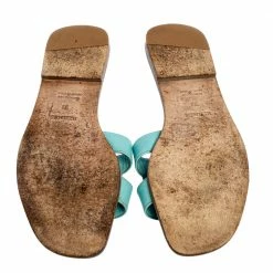 Hermes Blue Leather Oran Flats Size 39 For Women -Deals Hermes Store luxury women hermes used shoes p449609 004