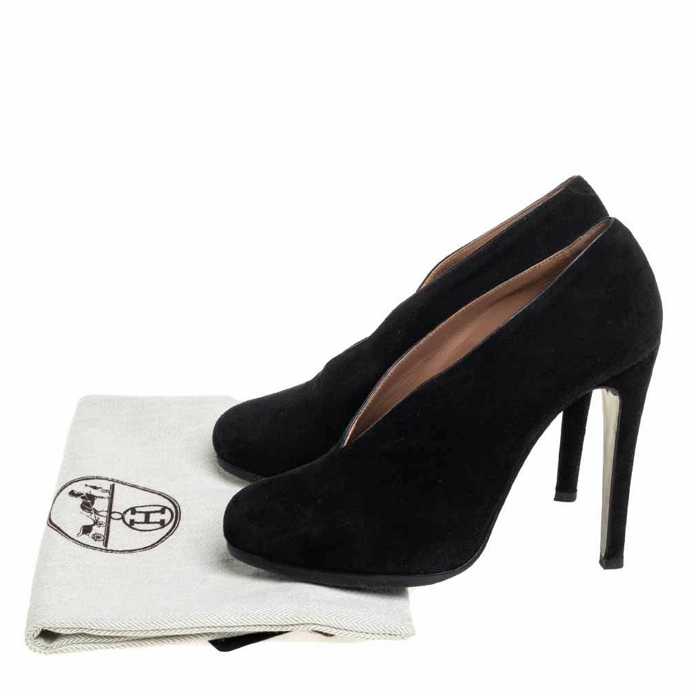 Hermes Black Suede Florida Pumps Size 37 For Women 10 Hermes Black Suede Florida Pumps Size 37 For Women - Image 8