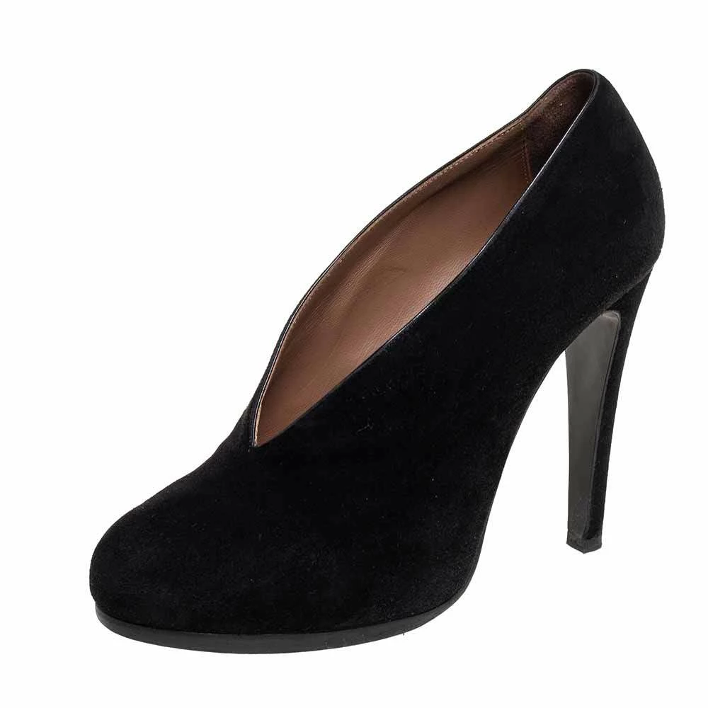 Hermes Black Suede Florida Pumps Size 37 For Women 3 Hermes Black Suede Florida Pumps Size 37 For Women