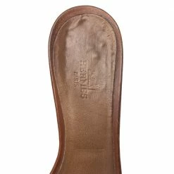 Hermes Brown Leather Oasis Block Heel Slide Sandals Size 38 For Women -Deals Hermes Store luxury women hermes used shoes p450876 007