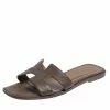 Hermes Brown Leather Oran Flats Size 36 For Women 2 Hermes Brown Leather Oran Flats Size 36 For Women -Deals Hermes Store luxury women hermes used shoes p450976 007