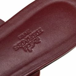 Hermes Multi Rouge Suede D'ancre Chaine Slide Sandals Size 37 For Women -Deals Hermes Store luxury women hermes used shoes p455872 005