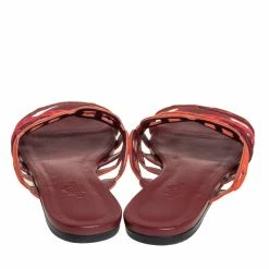 Hermes Multi Rouge Suede D'ancre Chaine Slide Sandals Size 37 For Women -Deals Hermes Store luxury women hermes used shoes p455872 007